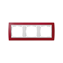 Frame for 3 elements red translucent interior white Simon 82