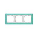 Frame for 3 elements green translucent interior white Simon 82