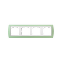 Frame for 4 elements green interior white Simon 82