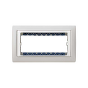 Frame 5 half elements with frame holder 1 row grey interior white Simon 82 Centralisations
