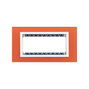 Frame with 5 half elements with frame holder 1 row tangerine glass interior white Simon 82 Centralisations