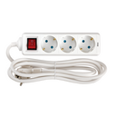 POWER STRIP 3 SCHUKO SOCKETS WITH SWITCH 2M WHITE