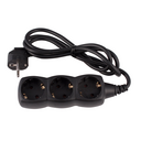 BASE MÚLTIPLE 3 TOMAS 16A 250V~ NEGRA CON 1,5 METROS DE CABLE H05VV-F 3G1MM² Simon Brico