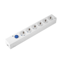 Multiple Base Multifix 6 Sockets White with Foot Switch Simon