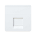 Flat voice and data plate with dust cover for 1 AVAYA® RJ45 connector white Simon 27 Play
