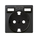 Tapa para la base de enchufe schuko con 2 cargadores USB tipo A 10,5W grafito Simon 82