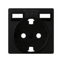 Tapa para la base de enchufe schuko con 2 cargadores USB tipo A 10,5W negro mate Simon 82