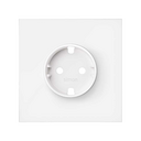 Front face kit for 1 element with 1 matt white schuko socket Simon 100