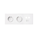 Kit front para 3 elementos con 2 bases de enchufe schuko y 1 toma R-TV+SAT única con 1 conector RJ45 blanco mate Simon 100