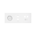 Kit frontal pour 3 éléments avec 1 prise schuko, 1 connecteur HDMI + USB et 1 prise R-TV+SAR unique blanc mat Simon 100