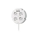 COMBI MULTIPLE SOCKET 4 SOCKETS 16A 250V~ AND 2 USB PORTS 2.5A WHITE WITH 1.5 METERS OF CABLE H05VV-F 3G1.5MM² SIMON BRICO