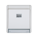Composable push button IP55 10AX 250V~ with integrated light indicator and quick terminal connection system white Simon Aqua