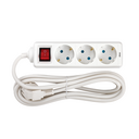 POWER STRIP 3 SCHUKO SOCKETS WITH SWITCH 3M 3G1.5 WHITE