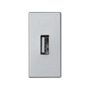 Разъем USB 2.0 Тип А "мама" модуль K45 узкий цвета алюминий Simon K45