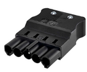 Quick aerial connector "Male" with 5 poles and housing for electric patch cord locking system Black Simon Electric Wiring