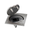Mechanism-holder unit IP66 with manual lock and Schuko socket outlet stainless steel Simon K45