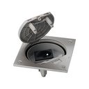Mechanism-holder unit IP66 with manual lock and French socket outlet stainless steel Simon K45