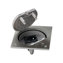 Mechanism-holder unit IP66 with safety lock and French socket outlet stainless steel Simon K45