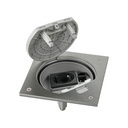 Mechanism-holder unit IP66 with manual lock and Schuko socket outlet with 1 RJ45 category 6 UTP stainless steel Simon K45
