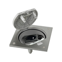 Mechanism-holder unit IP66 with manual lock and French socket outlet with 1 RJ45 category 6 UTP stainless steel Simon K45