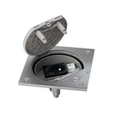 IP66 mechanism holder unit with safety lock and a French socket base with 1RJ45 category 5e UTP stainless steel Simon K45