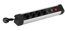 POWER STRIP WITH DESK MOUNT 4 SOCKETS 16A 250V + 3 USB WITH 1.5M 3G1.5 CABLE IN ALUMINUM SIMON