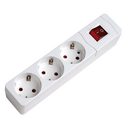 MULTIPLE BASE 3 SOCKETS 16A 250V~ WHITE WITH SWITCH AND WITHOUT CABLE Simon Brico