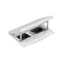 IP66 Mechanism holder and manual frame with 2 schuko and 2 RJ45 Keystone lodge