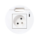 Kit Flash 90 consisting of french-belgian modular power socket, USB charger Type C 20W and grommet (cable outlet) white Simon K45