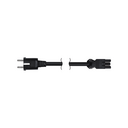 Quick connection patch cord female-Schuko 3-pole 2 meters long in PVC with cross-section of 3 x 1.5mm² Black