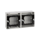 Surface-mount base for 2 elements horizontal Simon 44 Aqua