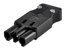 Quick aerial connector "Male" 3 poles with housing for electric patch cord locking system Black Simon Electric Wiring