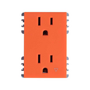 Toma corriente duplex tierra aislada 16A 127V~ naranja Simon 26