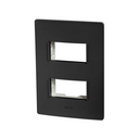 Placa de 2 módulos grafito con chasis blanco Simon 26