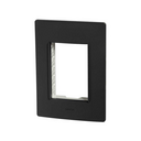 Placa de 3 módulos grafito con chasis blanco Simon 26