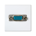 Conector VGA HD15 hembra con sistema de embornamiento a tornillo y placa incorporada blanco Simon 27 Play