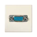 Conector VGA HD15 hembra con sistema de embornamiento a tornillo y placa incorporada marfil Simon 27 Play