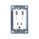 Cargador USB+T y toma de corriente 2P+T con placa 15A 127V~ blanco Simon 27 Play