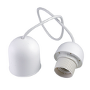 Porta-lâmpadas branco pendente para E-27, com 60 cm de cabo, 2 x 0,75 mm² da 