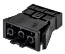 Flush-mounted quick connector "Female" 3-pole with electric patch cord locking system Black Simon Electric Wiring