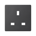 Cover with safety device for British socket outlet graphite Simon 82