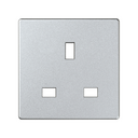 Tapa con dispositivo de seguridad para la base de enchufe británica aluminio frío Simon 82 Detail