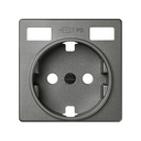 Schuko Socket Cover with 2 USB C+C Titanium Simon 82 Concept
