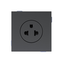 Euro-American modular socket base 16A 127/250 V~ with screw terminal connection system matte black Simon 360