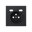Cover for French socket + 2USB C+C black matte Simon 360