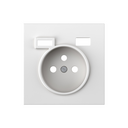 Plaque pour prise française + 2USB A+C blanc mat Simon 360