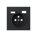 Tapa para toma francesa + 2USB A+C negro mate Simon 360