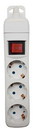 POWER STRIP 3 SCHUKO SOCKETS WITH SWITCH WHITE