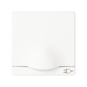 Tampa articulada com dispositivo de segurança para a base de tomada schuko branco Simon 82
