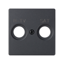 Накладка для розетки R-TV+SAT с пиктограммой "R-TV SAT" цвета графит Simon 82